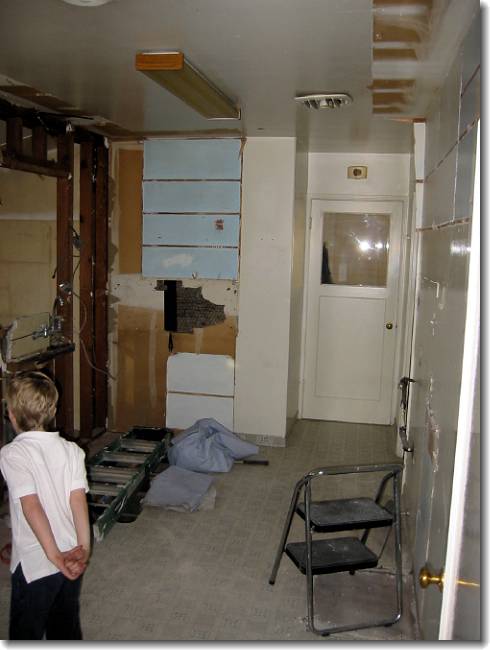 After school, Matthew inspects the destruction
